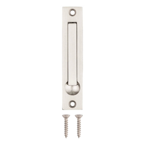 Pocket Door Edge Pull 4 Inch Hidden Flush Mount Handle for Pocket Sliding Doors Spring Loaded Self Retracting Lever Satin Nickel
