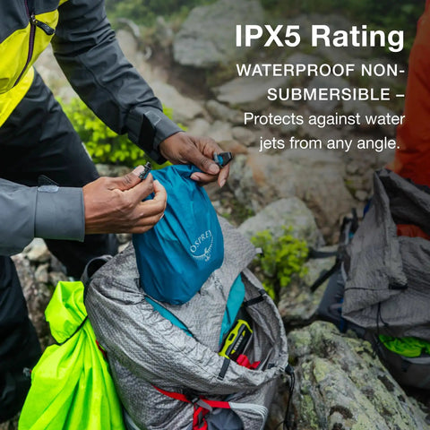 Person securing Ultralight 3L Waterproof Dry Sack Roll Top Closure Lightweight Grab and Go Compact Dry Bag for Camping and Hiking IPX5