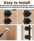 Installation of 4 Pack Magnetic Push To Open Door Latches For Cabinets And Drawers on wooden door with screws