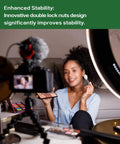 Badass Aluminum Dual Locking Microphone Stand Nuts With 5/8 Inch To 27 Thread Rock Hard Knurled Brackets for podcast recording equipment