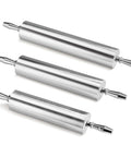Extra Heavy Duty Aluminum Rolling Pin For Restaurants 15 Inch With Flour Saving Design Keeps Dough From Sticking Durable Pro Grade Quality And Smooth Rolling With Rotating Barrel Handles Chill The Pin Before Rolling To Keep Dough Cool.