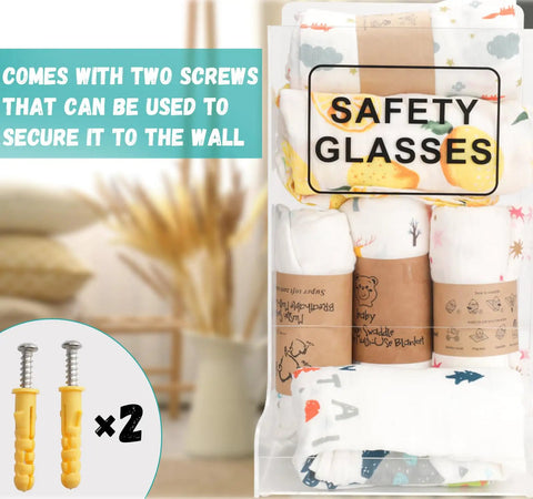 Sturdy Acrylic Safety Glasses Case and Goggles Organizer for Industrial Dental and Laboratory Environments, Transparent Holder for Disposable Goggles, Eye Protection, Wall Mount or Desktop Storage, Keeps Gear Neat and Accessible