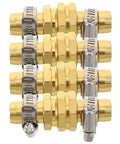 Kick Start Your Yard Work With This Awesome 4 Set Garden Hose Repair Connector Kit Featuring Snappy Clamps For Fast 5/8 Inch And 3/4 Inch Fittings To Fix Leaks Easy And Make Outdoor Watering A Total Breeze Today. 4 brass hose repair connectors with clamps