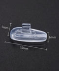 Replacement Silicone Nose Pads For Oakley Sunglasses Socket 5.0 And 5.5 6 Pack close-up view, clear silicone