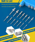 500 Piece Pop Rivets Assortment Kit With 14 SAE Aluminum Blind Rivets For Metal Work, DIY, Automotive And Home Repair