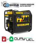 4500 Watt Dual Fuel Open Frame Inverter Generator With Electric Start For RVs And Camping 64 Db Quiet Technology