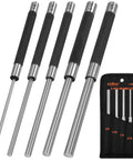 5 Piece Roll Pin Punch Set 8 Inch Carbon Steel Pro Grade Pin Punch Tool Kit With Storage Pouch For Gunsmithing Watch And Jewelry Repair Sizes One Eighth To Three Eighth Inch