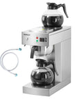 12 Cup Commercial Coffee Maker With Water Line Auto Fill, Stainless Steel Body, Dual Glass Carafes And Two Warmers, Drip Brewer