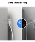 25 Ft Heavy Duty Extension Cord With Flat Plug And 8 Outlet Surge Protector USB Ports 1080 Joules 15A Circuit Breaker