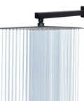 High Pressure Square Shower Head With 16 Inch Arm Matte Black Stainless Steel Rainfall Waterfall For Full Body Coverage 12 Inch Head Easy 10 Minute Install Includes Teflon Tape And Solid Metal Arm