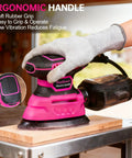 Detail Sander 13000 RPM Compact Electric Sanding Tool with ergonomic handle being used on wooden surface