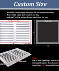 Real Deal Aluminum Louvered Access Panel With Double Door Inspection Hatch And Vented Wall Hole Cover For A Straight Up Smooth Custom Ceiling Or Drywall Install dimensions overview with size and frame details.