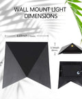 Diagram showing dimensions of 10W 3000K Waterproof IP65 Indoor Outdoor Wall Sconce LED Light Fixture For Exterior Modern Wall Mount