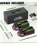Package includes Shorty 3S LiPo Battery 11.1V 2200mAh 120C with Dean Style T Plug, voltage checker, and accessories.