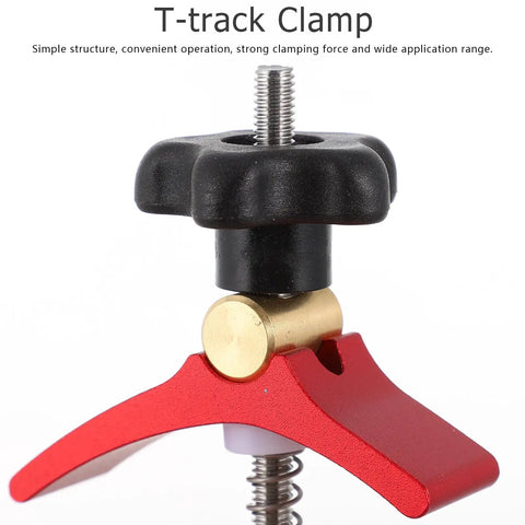 T Track Hold Down Clamp Set With T Slot Clips And T Screws Quick Act Carpentry Track Clamps For Woodworking And DIY Kit close-up
