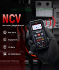 Gloved hand holding Smart Auto Ranging Digital Multimeter True RMS 4000 Counts With Non Contact Voltage Detector NCV in use