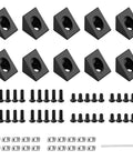 10 Pack Triangle Corner Brackets For 6mm Slot Aluminum Extrusion Black Dope Angle Connectors For 2020 Series 3D Printer Accessories Sturdy Zinc Alloy Rust Resistant Frame Hardware, black bracket kit with screws