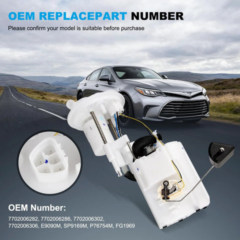 Direct Fit Electric Fuel Pump Module Assembly For Toyota Avalon 2013 2018 And Camry 2012 2017 2.5L 2AR FE Gas Engine Replacement Kit with car in background