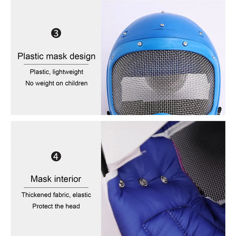 Totally Kid Friendly Fencing 3 Piece Practice Gear Set With Plastic Mask And Chest Protector For Foil Epee Sabre Training Lightweight Safe