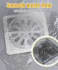 Ditch Stubborn Hair Clogs With These Toss And Go Shower Drain Covers, square mesh hair catcher sticking on bath drain.