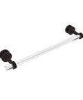Pacific Beach Collection 18 Inch Dotted Accents Shower Door Towel Bar In Oil Rubbed Bronze, Solid Brass Construction, angle view