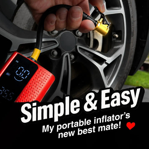 Pro Grade Quick Connect Tire Inflator Chuck Accessory Open Type in use on car tire with red inflator.