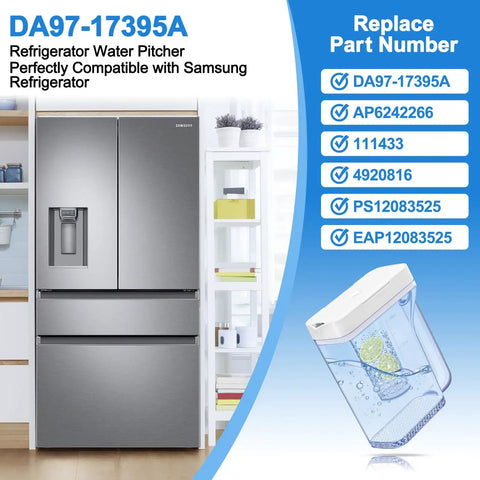 Upgraded DA97-17395A Water Pitcher Reservoir Replacement For Fridge Door No Leak Easy Install Compatible With RF23M8570SR