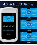 Portable EV Charger With NACS Plug For Home Garage Or Road Trips Featuring 32A Up To 40A 12KW Fast Charging LCD display panel with charging stats.