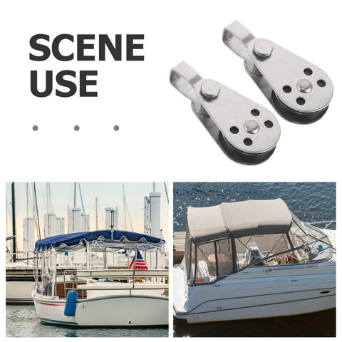 Stainless Steel Sailing Pulley Blocks With Bearings 4 Pack For Marine Rope Pulleys Kayak And Boat Anchor Utility on boats