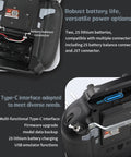 Back view of 16 Channel OpenTX RC Transmitter showing battery compartment and Type-C interface for versatile power and connectivity options.