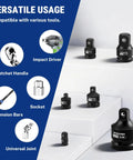 The Ultimate WorkPro 6-Piece Impact Socket Adapter Set Made From Heavy Duty CR-MO Steel Includes Reducers And Extenders Plus A Tough Case For Garage Hacks And Pro Repairs: adapters on display