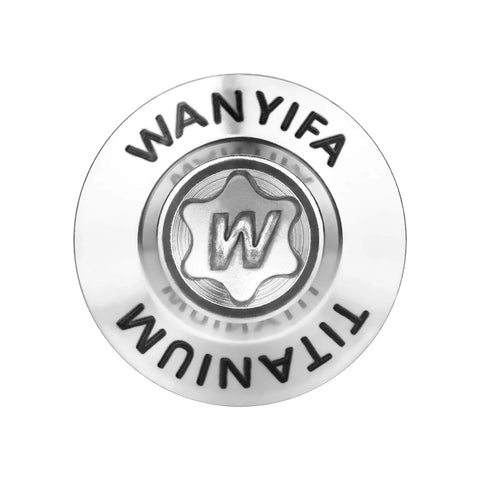 Top view of a titanium Torx bolt head with Wanyifa branding, part of the Titanium Bolts M5 M6x10 12 15 20 25 30 35mm Torx Dished Screws.