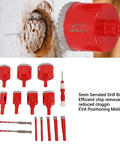 Pro Brazed Hole Saw Kit For Tile Glass Marble Cutting In 12 Sizes With Dry Wet Drill Bits Plus Locating Mold Storage Case Ejection Pin And Positioning Tools For Serious DIY Home Projects You Gonna Love This Set 45mm hole saw bit and positioning mold