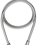 79 Inch Metal Hose Chrome Finish For Faucets And Showers, Heavy Duty Anti Kink, 500 N Tensile Strength, coiled view