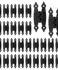 30 Pack Black Cabinet Hinges 3.5 Inch H Shape Vintage Hammered Steel Decorative Door Hinges for Wooden Cabinets Boxes and Handcrafted Furniture Projects with Boss Grade Solid Build displayed in rows