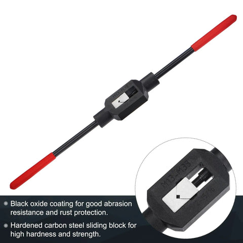 Adjustable Tap Wrench Handle For 1/2 To 1-5/16 Inch Taps UNC UNF And Metric M13 M33 Thread Tap Holder with black oxide coating