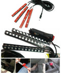 Under Dash Car LED Strip Light Kit 4 Pack 48 LEDs Waterproof Interior Neon Accent Strip For Cars DC 12V Pink Mood Lighting