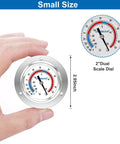 Commercial Cooler Thermometer With Capillary Gauge For Freezers And Refrigeration Systems Precise Temp Readout From Minus Forty To Sixty Five Fahrenheit Durable Capillary Tube Design For Pro Kitchens And Daily Use, 2-inch silver dual-scale dial