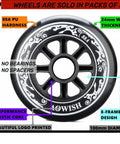 100mm Inline Skate Wheels Set Of 3 88A Outdoor Speed Skating Replacement Wheels For Roller Blades No Bearings Included