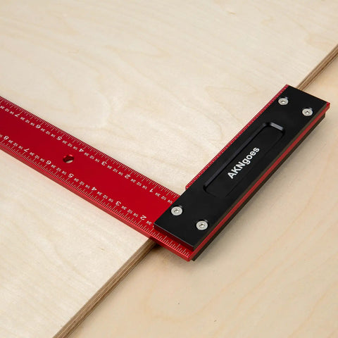 Pro Grade Aluminum Woodworking Square for Layout And Joinery Self Standing with Shoulder Lip and Laser Engraved Scales 24 Inch