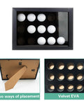 Golf Ball Display Case With EVA Foam Protection Wall Mount Or Desktop Shadow Box Holds Up To 15 Balls For Collectors