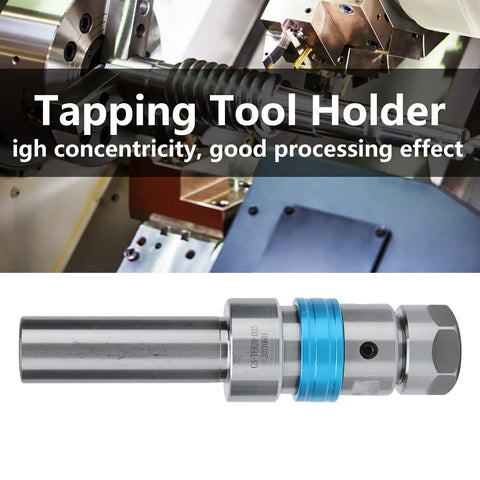 ER20 Floating Tapping Tool Holder With Telescopic Adjustment, Straight Shank CNC Lathe Tap Chuck For M2 To M16 on CNC machine
