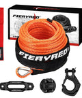 Beefy Heavy Duty 50Ft 3/16 Inch Synthetic Winch Rope Kit With Forged Hook Rubber Stopper And Fairlead 8500Lbs for ATV UTV Offroad