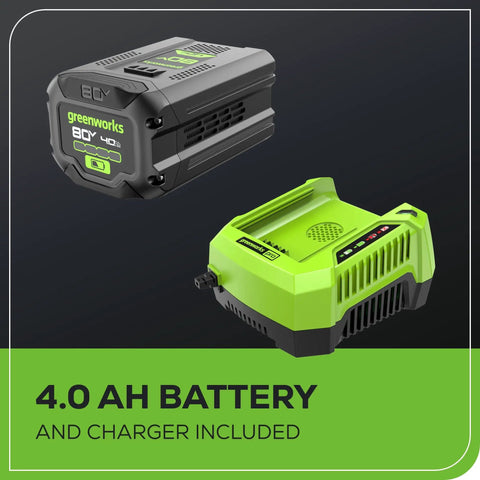 80V Self Propelled 21-Inch Cordless Lawn Mower with Brushless Motor, 4Ah Battery, 60 Minute Rapid Charger