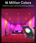 Living room lit by Slim 6 Inch Smart LED Recessed Downlight With Junction Box, 13W 1100LM, WiFi Retrofit and phone app control.