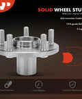 Solid wheel stud with anti-corrosion coating and 10.9-grade bolts, featuring 5 lugs for secure fitment and rust protection
