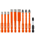 Badass 12 Piece Diamond Drill Bit Set With Masonry And Screwdriver Bits Heavy Duty Carbide Tips for precise drilling in various materials.