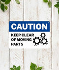 Heavy Duty Aluminum Industrial Safety Sign 8x12 Inches Keep Clear Of Moving Parts For Workshop, Factory, Warehouse