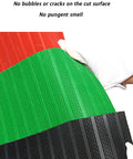 Tough As Nails Electrical Safety Rubber Mat For Electricians with no bubbles or cracks, shown in red, green, and black material.