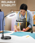 Gooseneck 2 In 1 Magnifying Glass With Light And Stand 10x And 5x Real Glass Lenses used for crafts on a desk